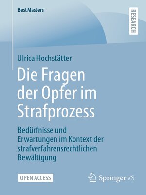 cover image of Die Fragen der Opfer im Strafprozess